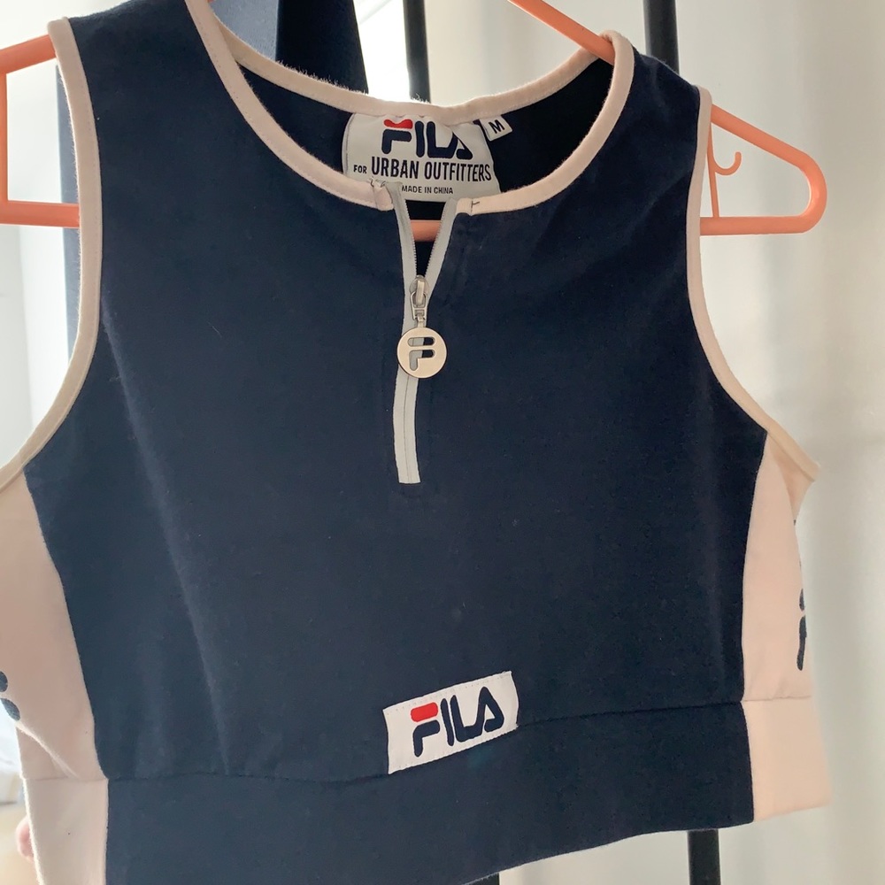 urban outfitters cropped fila tank
